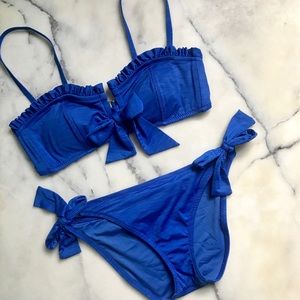 Betsey Johnson Royal Blue Ruffle Bikini